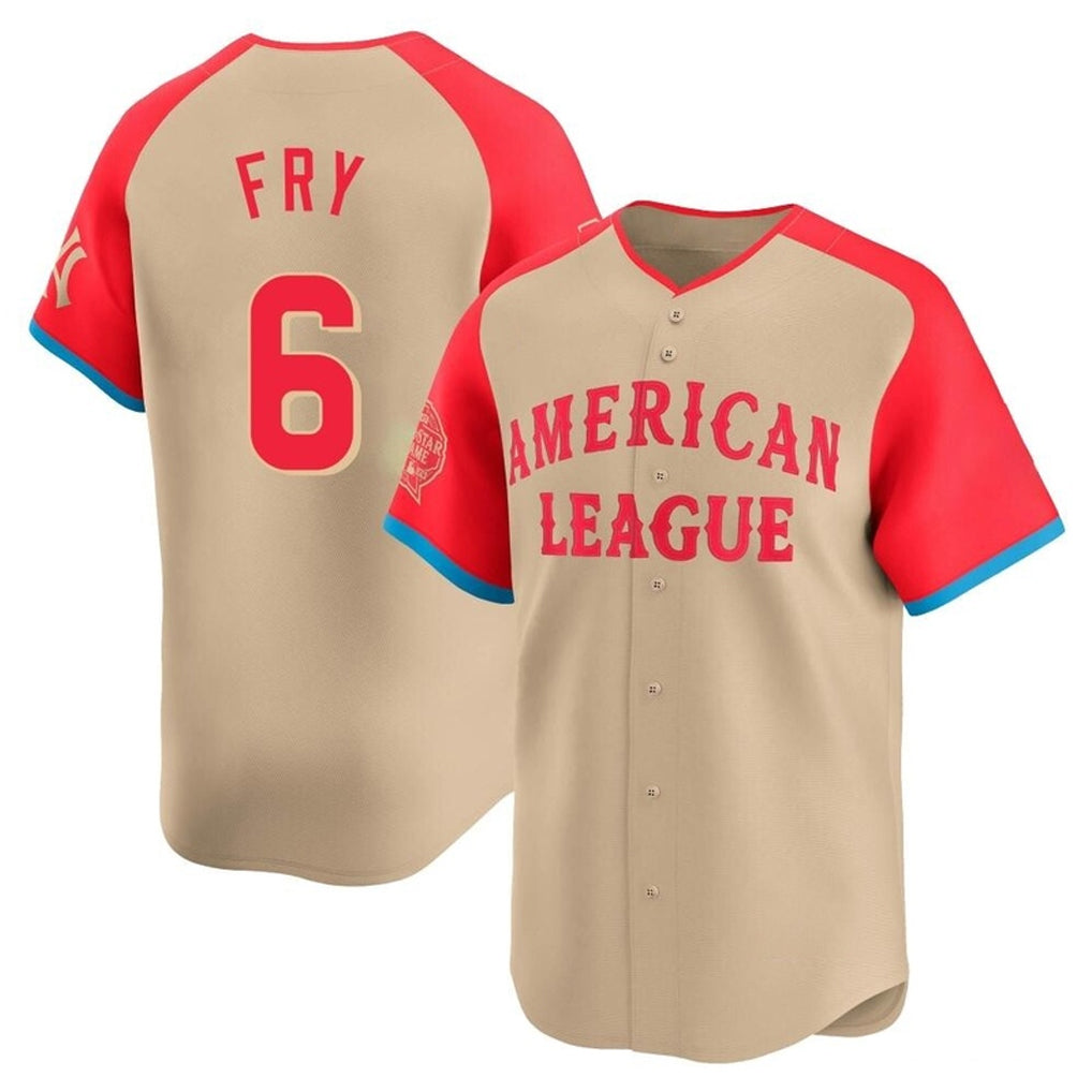 Choea C.Guardians #6 David Fry Player Cream American League All-Star Limited Home Stitched Jerseys