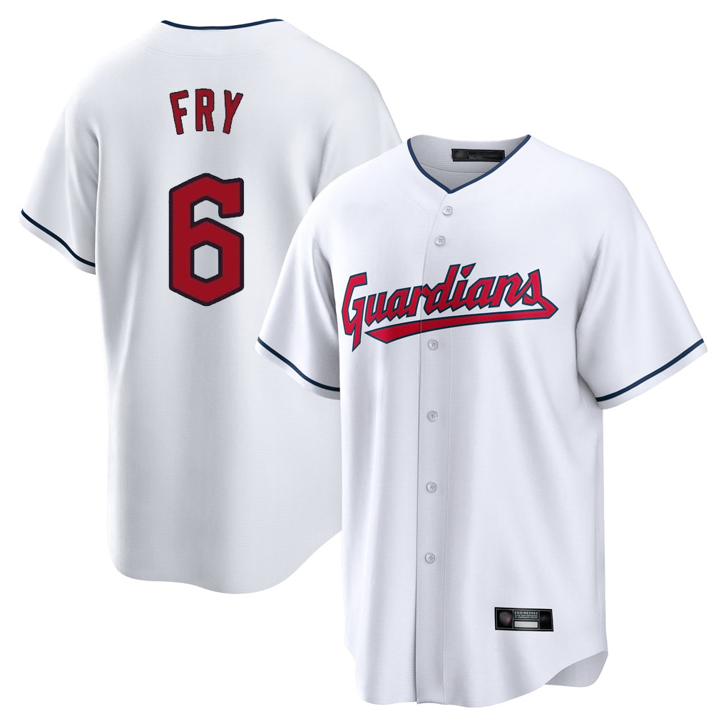 Choea C.Guardians #6 David Fry Player White Home Game Stitched Jerseys