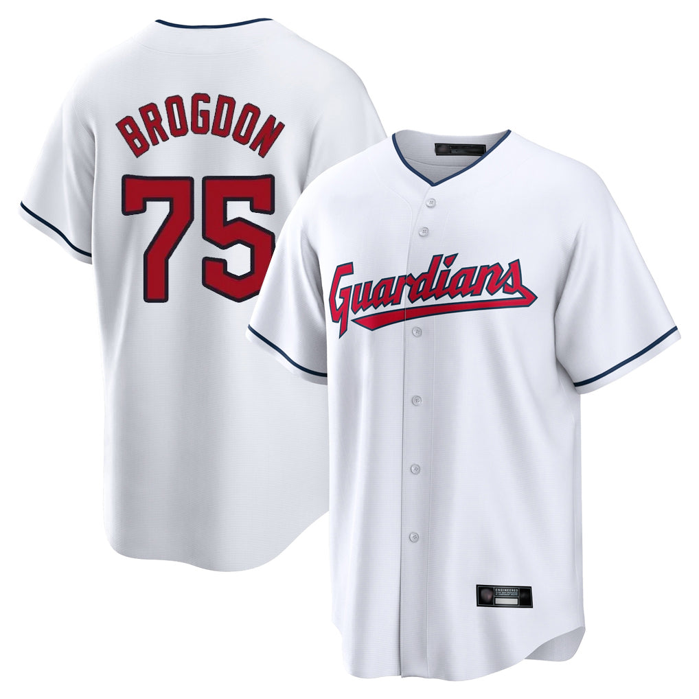 Choea C.Guardians #75 Connor Brogdon Player White Home Game Stitched Jerseys