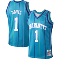 Choea C.Hornets #1 Baron Davis Mitchell & Ness Teal 199900 Hardwood Classics Swingman Jerseys