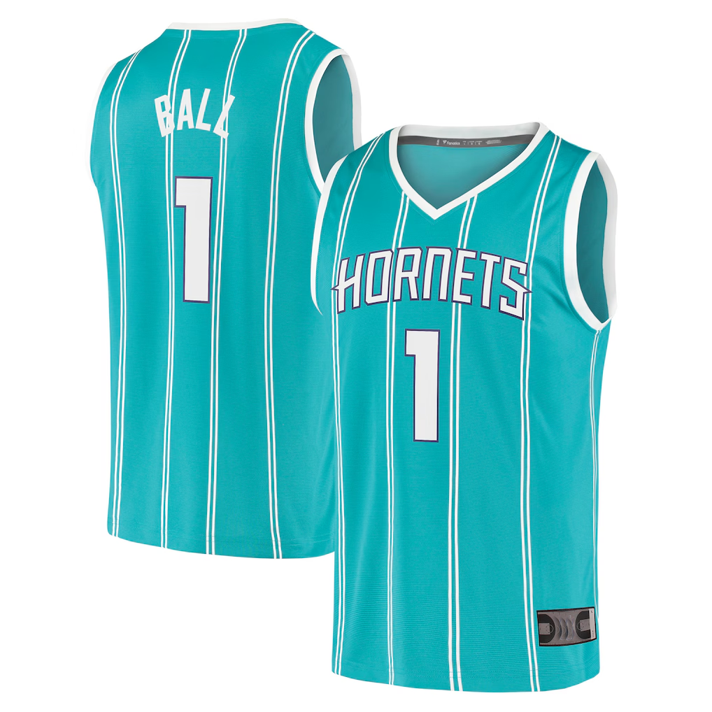 Choea C.Hornets #1 LaMelo Ball  Teal Fast Break Replica Jerseys - Icon Edition