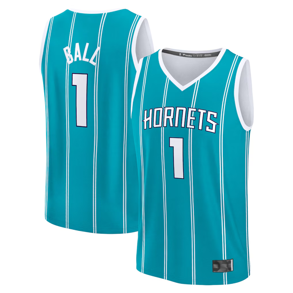 Choea C.Hornets #1 LaMelo Ball  Teal Fast Break Replica Player Jerseys - Icon Edition