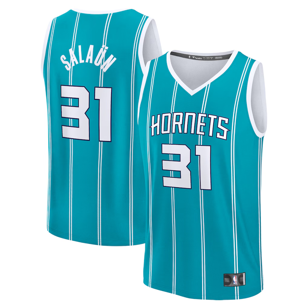 Choea C.Hornets #31 Tidjane Salaun  Teal 2024  Draft Fast Break Player Jerseys - Icon Edition
