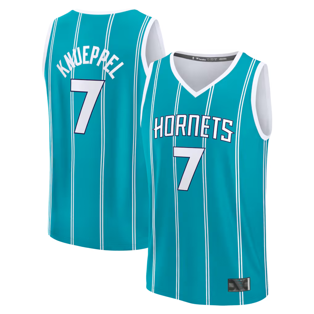 Choea C.Hornets #7 Kon Knueppel  Teal 2025  Draft First Round Pick Fast Break Replica Jerseys - Icon Edition