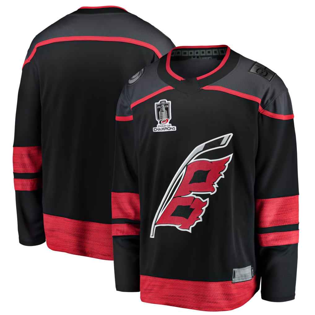 Choea C.Hurricanes Black 2026 Stanley Cup Champions Home Breakaway Stitched Jerseys