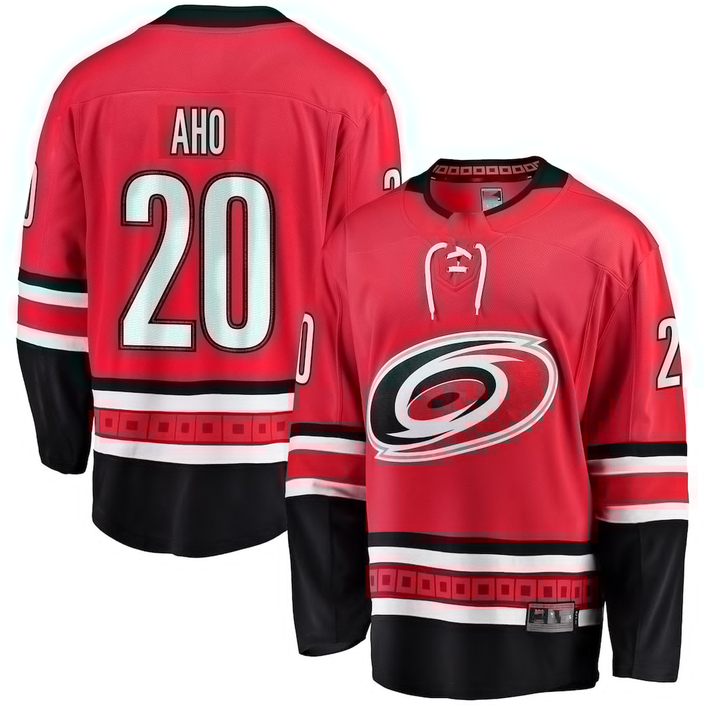 Choea C.Hurricanes #20 Sebastian Aho Red Alternate Breakaway Player Stitched Jerseys