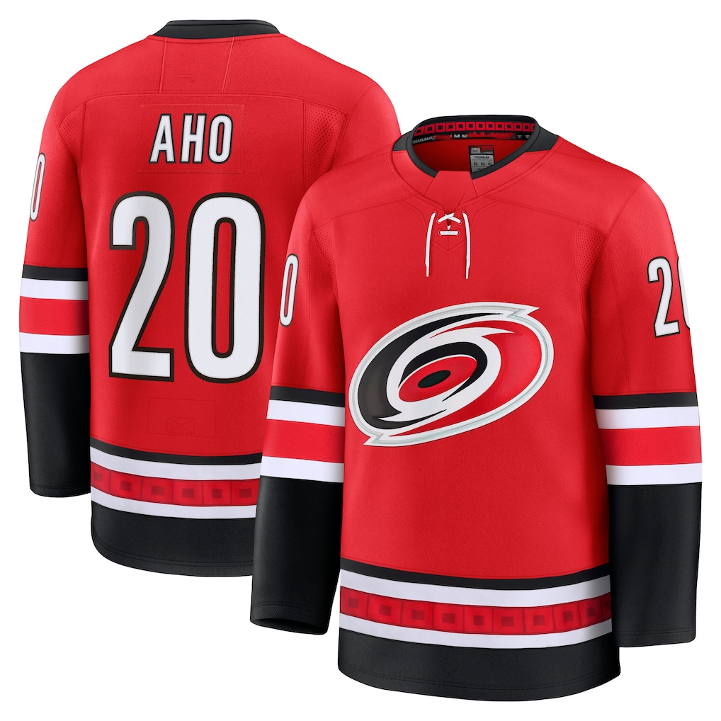 Choea C.Hurricanes #20 Sebastian Aho Red Alternate Premium Stitched Jerseys