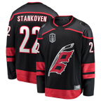 Choea C.Hurricanes #22 Logan Stankoven Black 2026 Stanley Cup Final Home Breakaway Stitched Jerseys