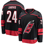 Choea C.Hurricanes #24 Seth Jarvis Black Home Breakaway Stitched Jerseys