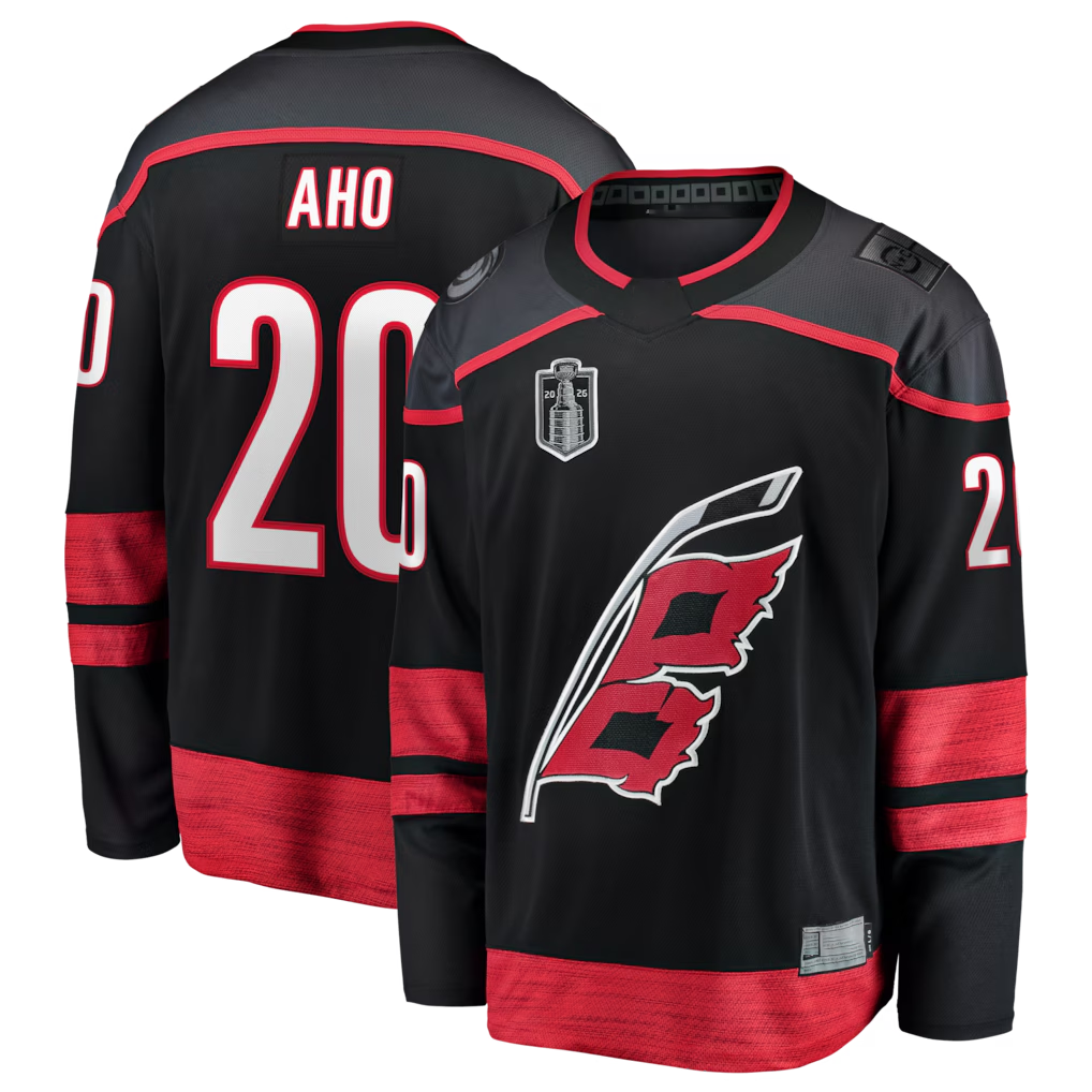 Choea C.Hurricanes #26 Sebastian Aho Black 2026 Stanley Cup Final Home Breakaway Stitched Jerseys