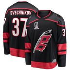 Choea C.Hurricanes #37 Andrei Svechnikov Black 2026 Stanley Cup Champions Home Breakaway Stitched Jerseys