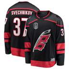 Choea C.Hurricanes #37 Andrei Svechnikov Black 2026 Stanley Cup Final Home Breakaway Stitched Jerseys