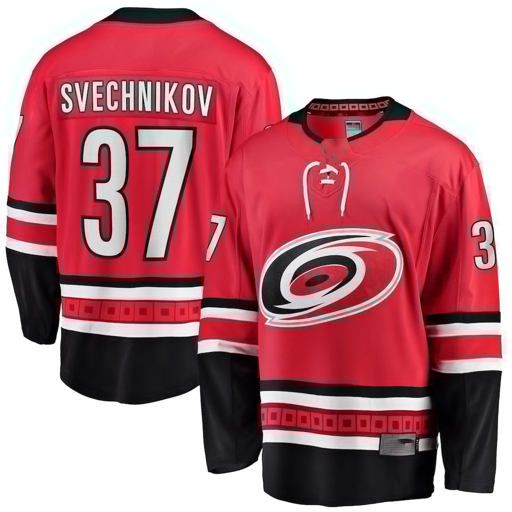 Choea C.Hurricanes #37 Andrei Svechnikov Red Alternate Breakaway Player Stitched Jerseys
