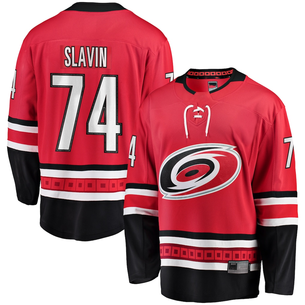 Choea C.Hurricanes #74 Jaccob Slavin Red Alternate Breakaway Player Stitched Jerseys