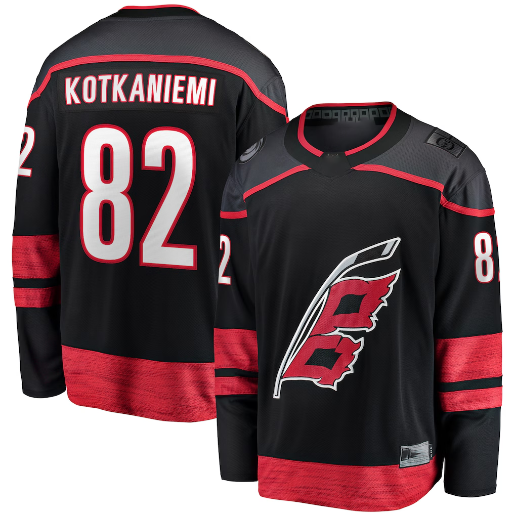 Choea C.Hurricanes #82 Jesperi Kotkaniemi Black Home Breakaway Player Stitched Jerseys