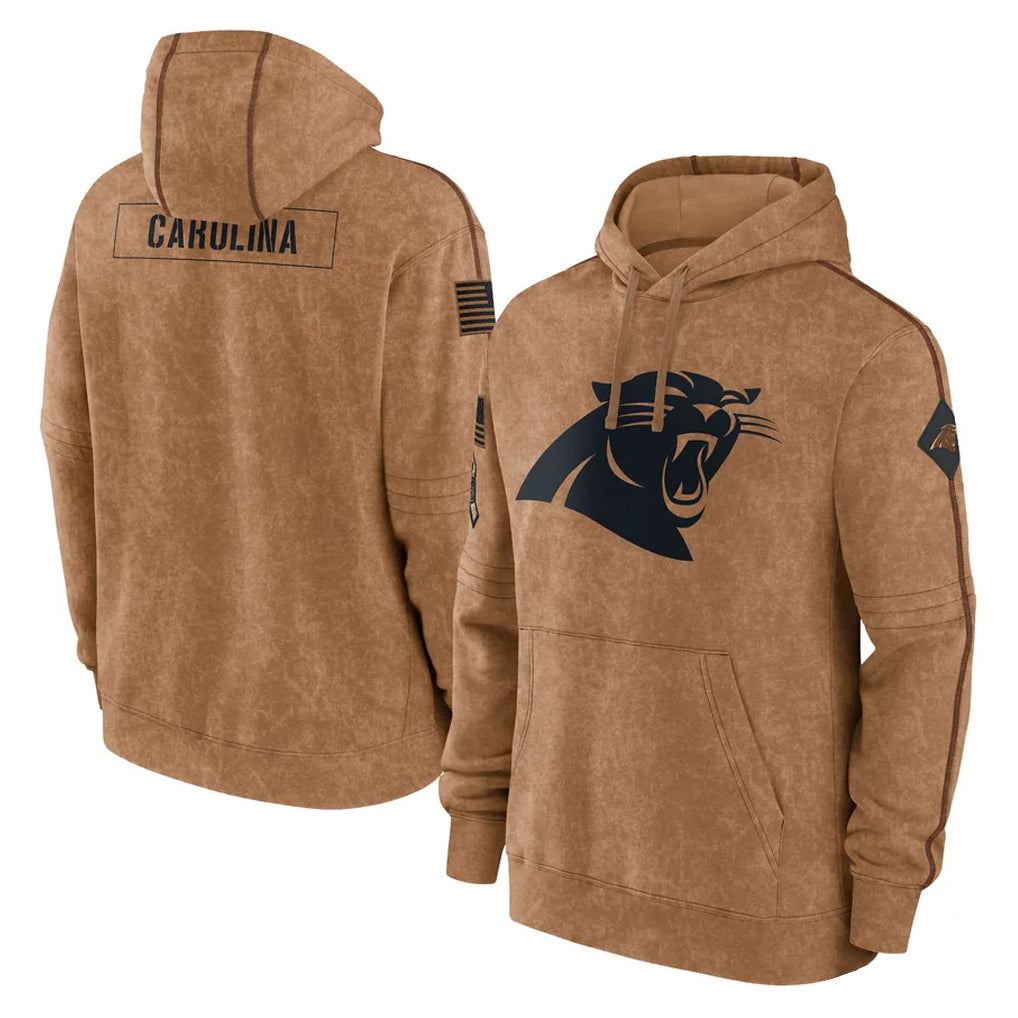 Choea C.Panthers Brown Salute to Service Hoodies Limited Blank Player Stitched Jerseys