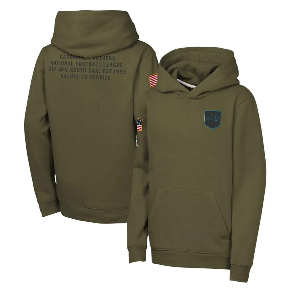 Choea C.Panthers Olive Salute to Service Hoodies Game Blank Player Stitched Jerseys