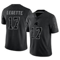 Choea C.Panthers #17 Xavier Legette Player Black REFLECTIVE Limited Stitched Jerseys