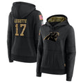 Choea C.Panthers #17 Xavier Legette Player Black Salute to Service HoodiesStitched  Jerseys