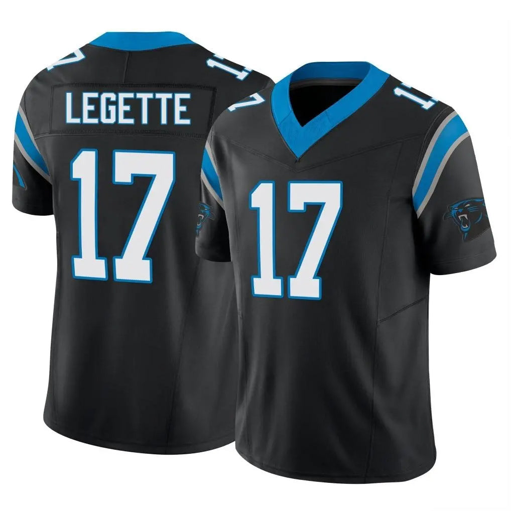 Choea C.Panthers #17 Xavier Legette Player Black Vapor F.U.S.E. Limited Home Game Stitched Jerseys