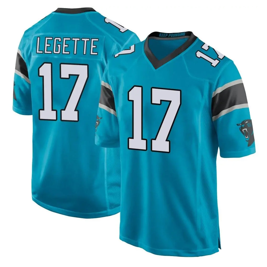 Choea C.Panthers #17 Xavier Legette Player Blue Game Stitched Jerseys