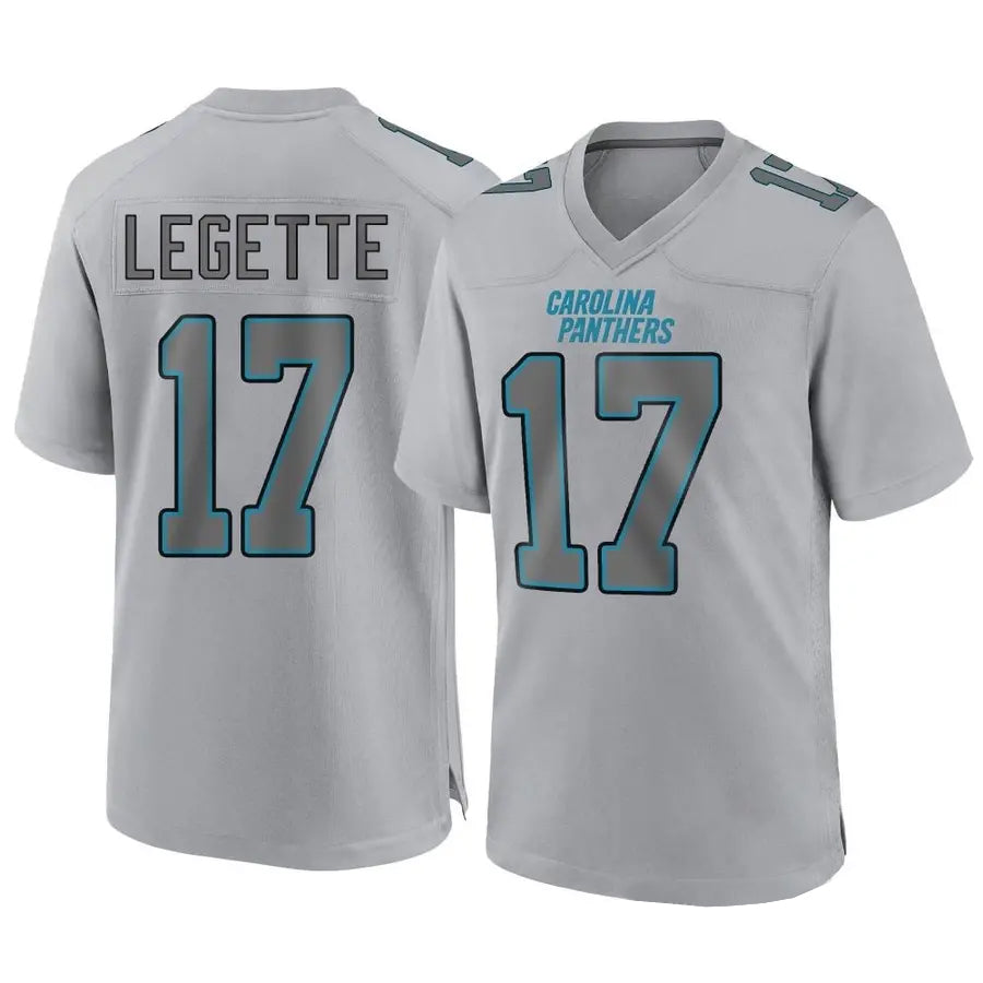 Choea C.Panthers #17 Xavier Legette Player Grey Atmosphere Fashion Stitched  Jerseys