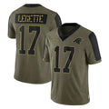 Choea C.Panthers #17 Xavier Legette Player Olive Salute to Service Limited Game Stitched Jerseys