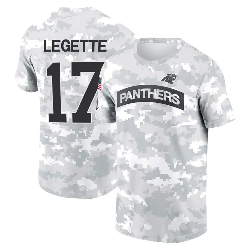 Choea C.Panthers #17 Xavier Legette Player Salute to Service Hoodies & T-Shirts Stitched Jerseys