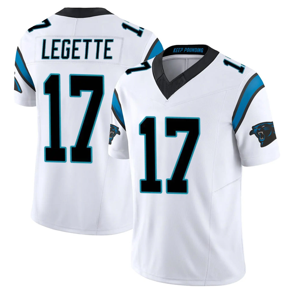 Choea C.Panthers #17 Xavier Legette Player White Vapor F.U.S.E. Limited Home Game Stitched Jerseys