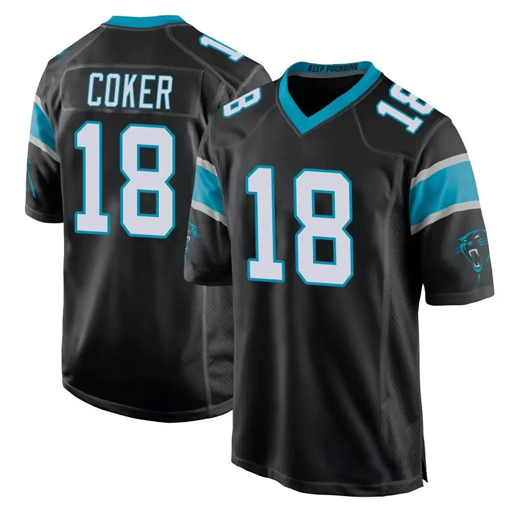 Choea C.Panthers #18 Jalen Coker Player Black Game Stitched Jerseys