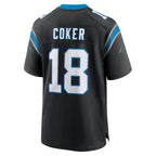 Choea C.Panthers #18 Jalen Coker Player Black Home Game Stitched Jerseys