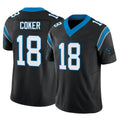 Choea C.Panthers #18 Jalen Coker Player Black Vapor F.U.S.E. Limited Home Game Stitched Jerseys