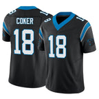 Choea C.Panthers #18 Jalen Coker Player Black Vapor F.U.S.E. Limited Home Game Stitched Jerseys