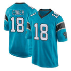 Choea C.Panthers #18 Jalen Coker Player Blue Game Stitched Jerseys