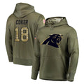 Choea C.Panthers #18 Jalen Coker Player Olive Salute to Service Hoodies Stitched Jerseys