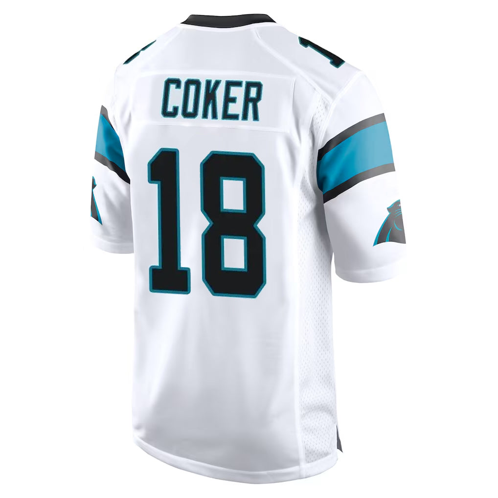 Choea C.Panthers #18 Jalen Coker Player White Game Stitched Jerseys