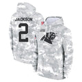 Choea C.Panthers #2 Michael Jackson Player Arctic Camo Salute to Service Pullover Hoodies Limited Game Stitched Jerseys