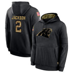 Choea C.Panthers #2 Michael Jackson Player Black Salute to Service Pullover Hoodies Limited Game Stitched Jerseys