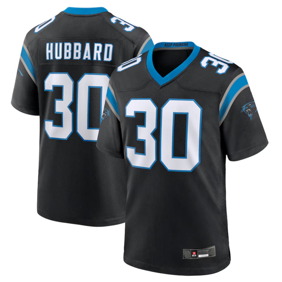 Choea C.Panthers #30 Chuba Hubbard Player Black Team Game Stitched Jerseys