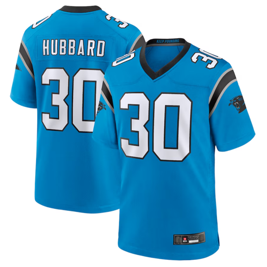 Choea C.Panthers #30 Chuba Hubbard Player Blue Game Stitched Jerseys