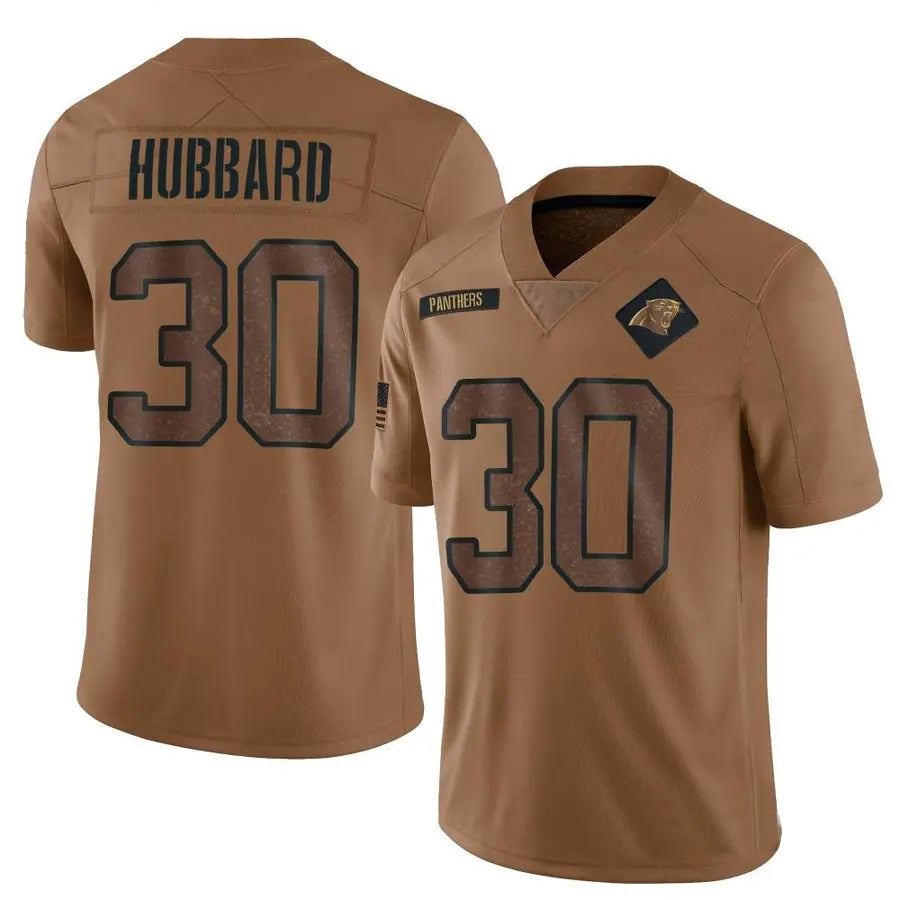 Choea C.Panthers #30 Chuba Hubbard Player Brown Salute To Service Limited Stitched Jerseys