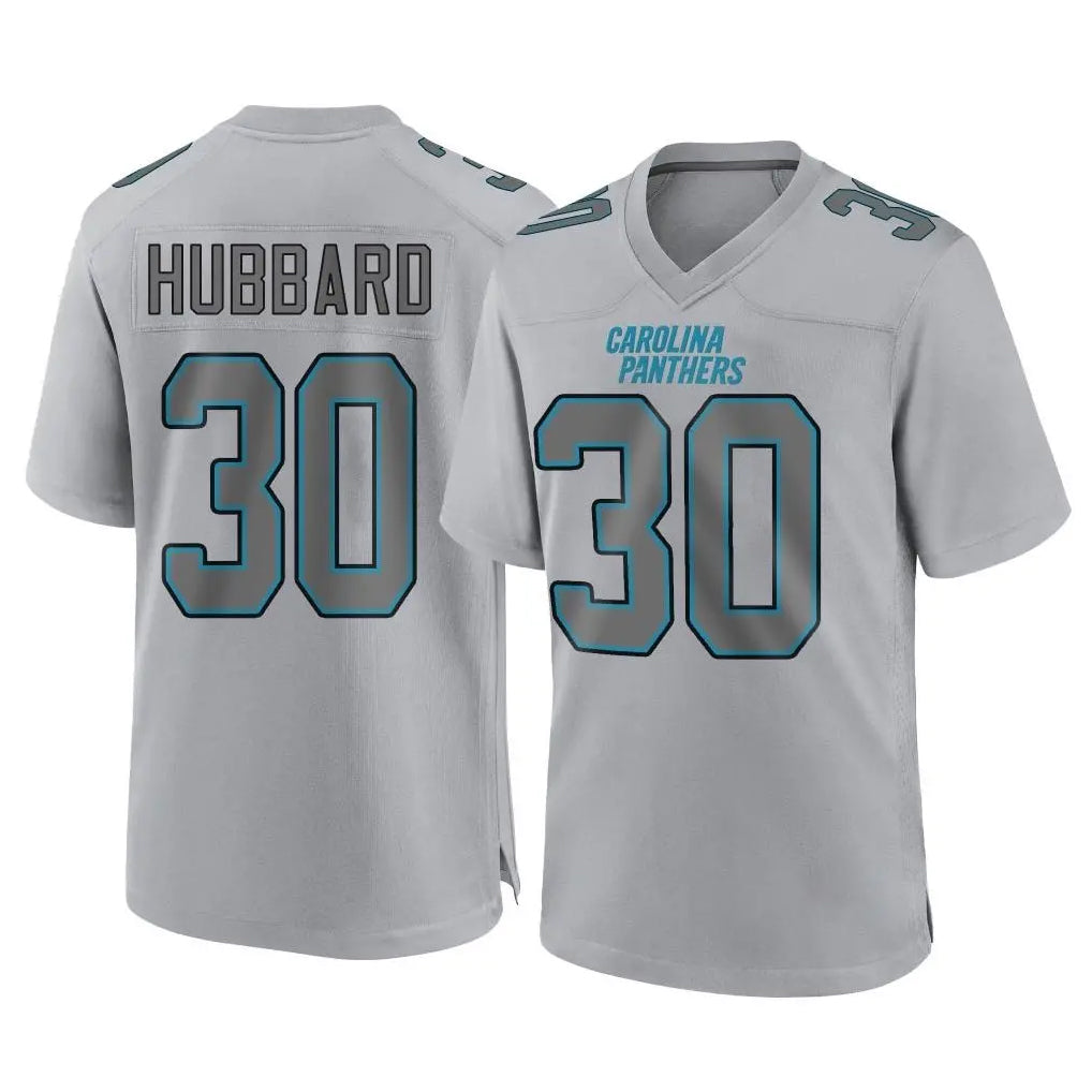 Choea C.Panthers #30 Chuba Hubbard Player Gray Atmosphere Fashion Game Stitched Jerseys