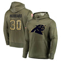 Choea C.Panthers #30 Chuba Hubbard Player Olive Salute to Service Hoodies Stitched Jerseys