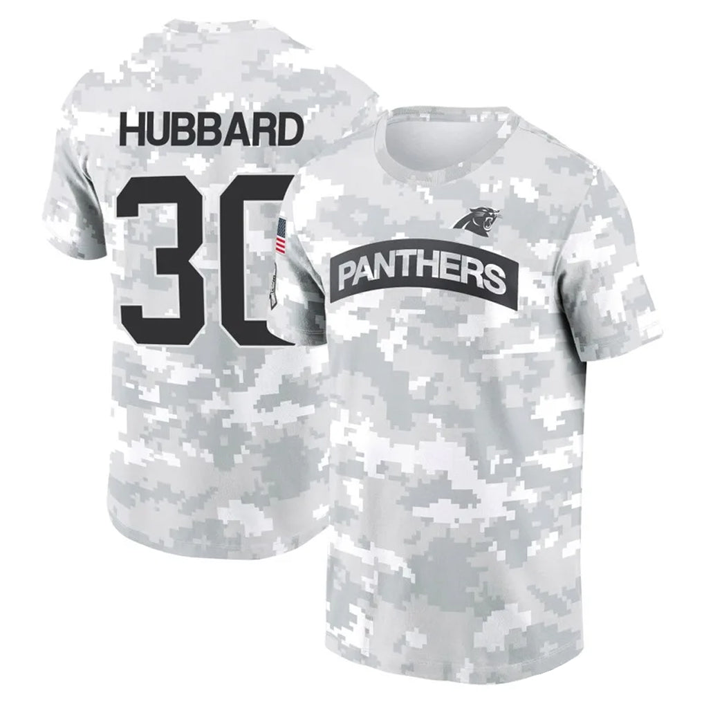 Choea C.Panthers #30 Chuba Hubbard Player Salute to Service Hoodies & T-Shirts Stitched Jerseys