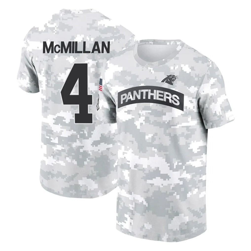 Choea C.Panthers #4 Tetairoa McMillan Player Arctic Camo Salute to Service T-Shirt Hoodies Stitched Jerseys