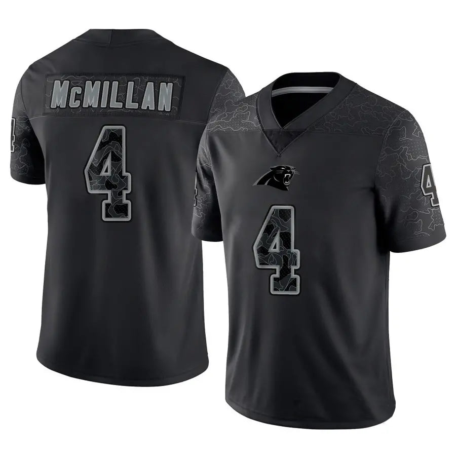 Choea C.Panthers #4 Tetairoa McMillan Player Black REFLECTIVE Limited Stitched Jerseys