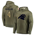 Choea C.Panthers #4 Tetairoa McMillan Player Olive Salute to Service Limited Hoodies Stitched Jerseys