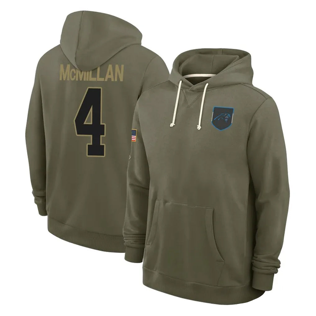 Choea C.Panthers #4 Tetairoa McMillan Player Salute to Service Hoodies Stitched Jerseys
