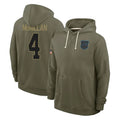 Choea C.Panthers #4 Tetairoa McMillan Player Salute to Service Hoodies Stitched Jerseys