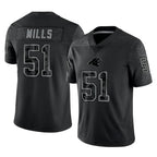 Choea C.Panthers #51 Sam Mills Player Black Limited Reflective Game Stitched Jerseys
